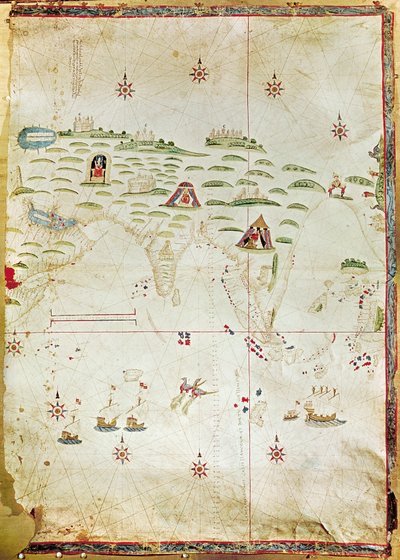 モルッカの地図、1522年（ベラムの原稿） 作： Nuno Garcia de Toreno